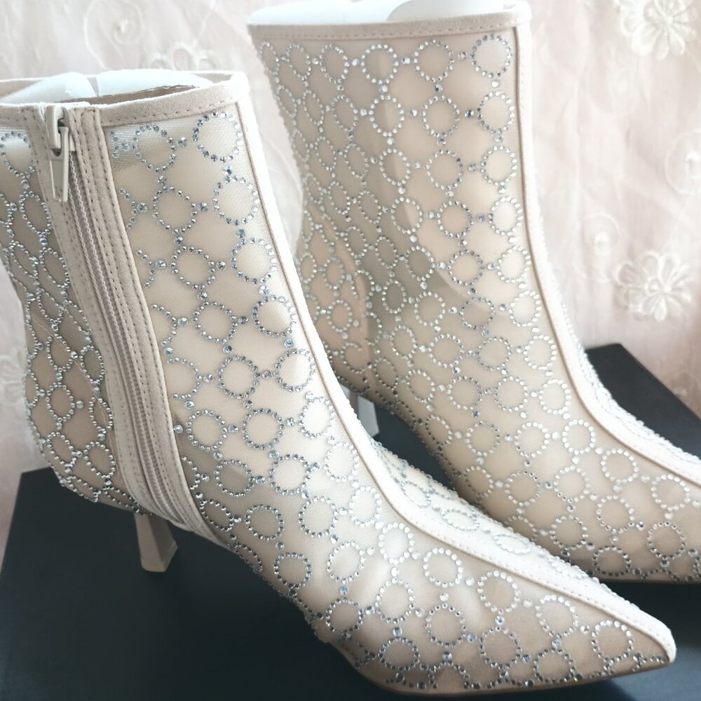 INC International Concepts Darissa Mesh Dress Bootie Nude 7 M MSRP $129 - Picture 4 of 10